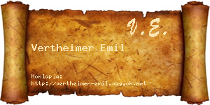 Vertheimer Emil névjegykártya